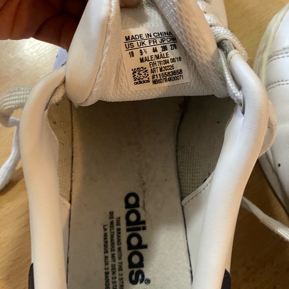 Adidas Stan Smith Men’s White and Navy Color Size 10.5 - Picture 2 of 4